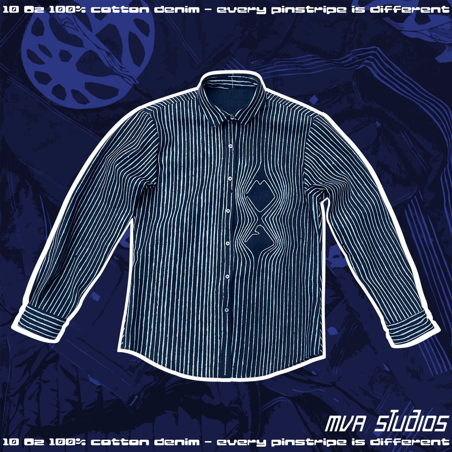 Pinstripe Denim Shirt
