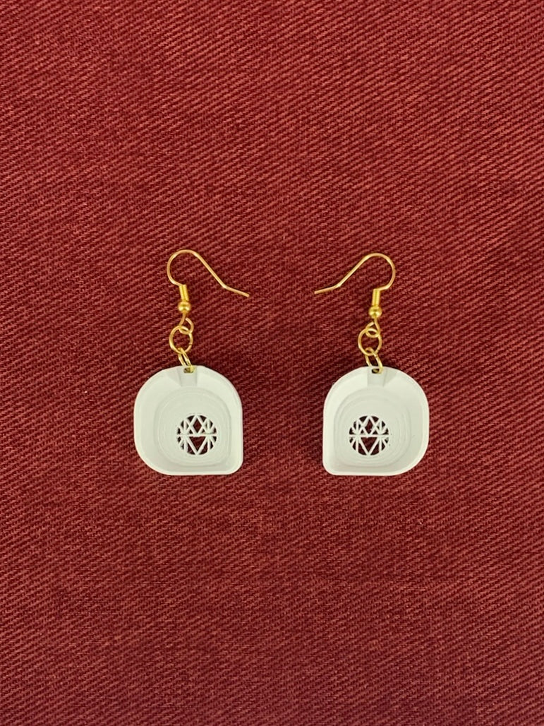 MOON ROCK EARRINGS (White&Gold)