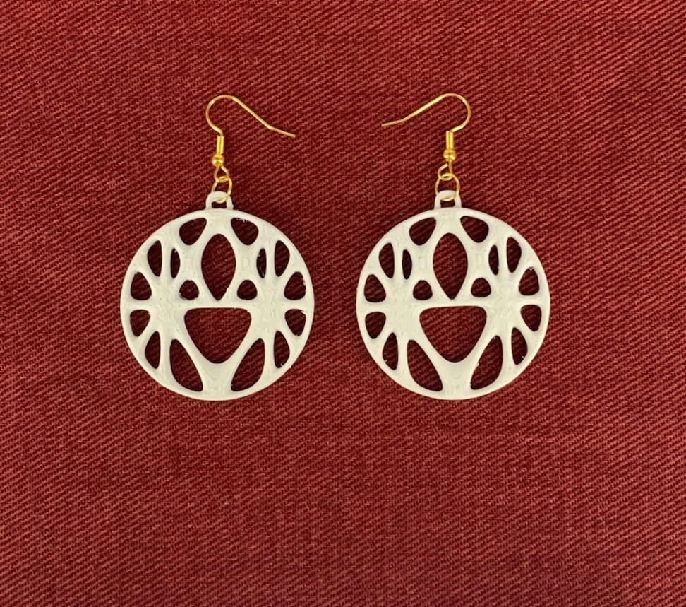 PSYCHEDELIC LOGO HOOPS (White&Gold)