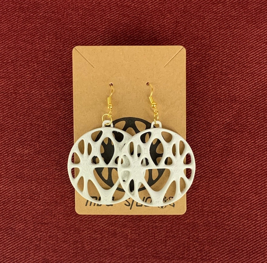 PSYCHEDELIC LOGO HOOPS (White&Gold)