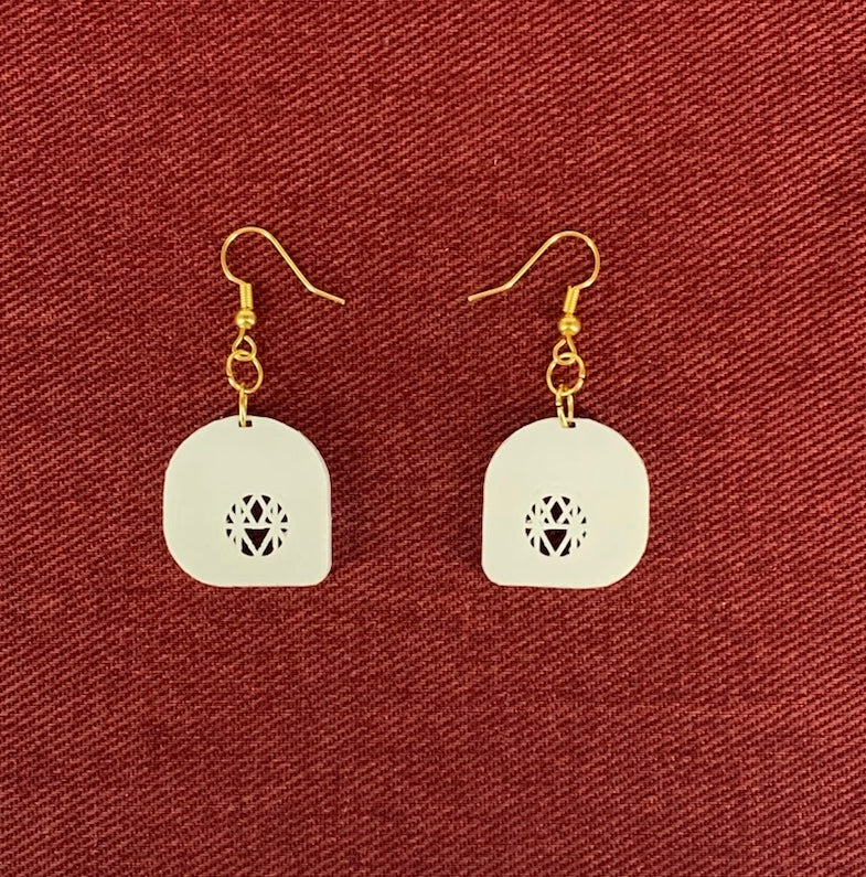 MOON ROCK EARRINGS (White&Gold)