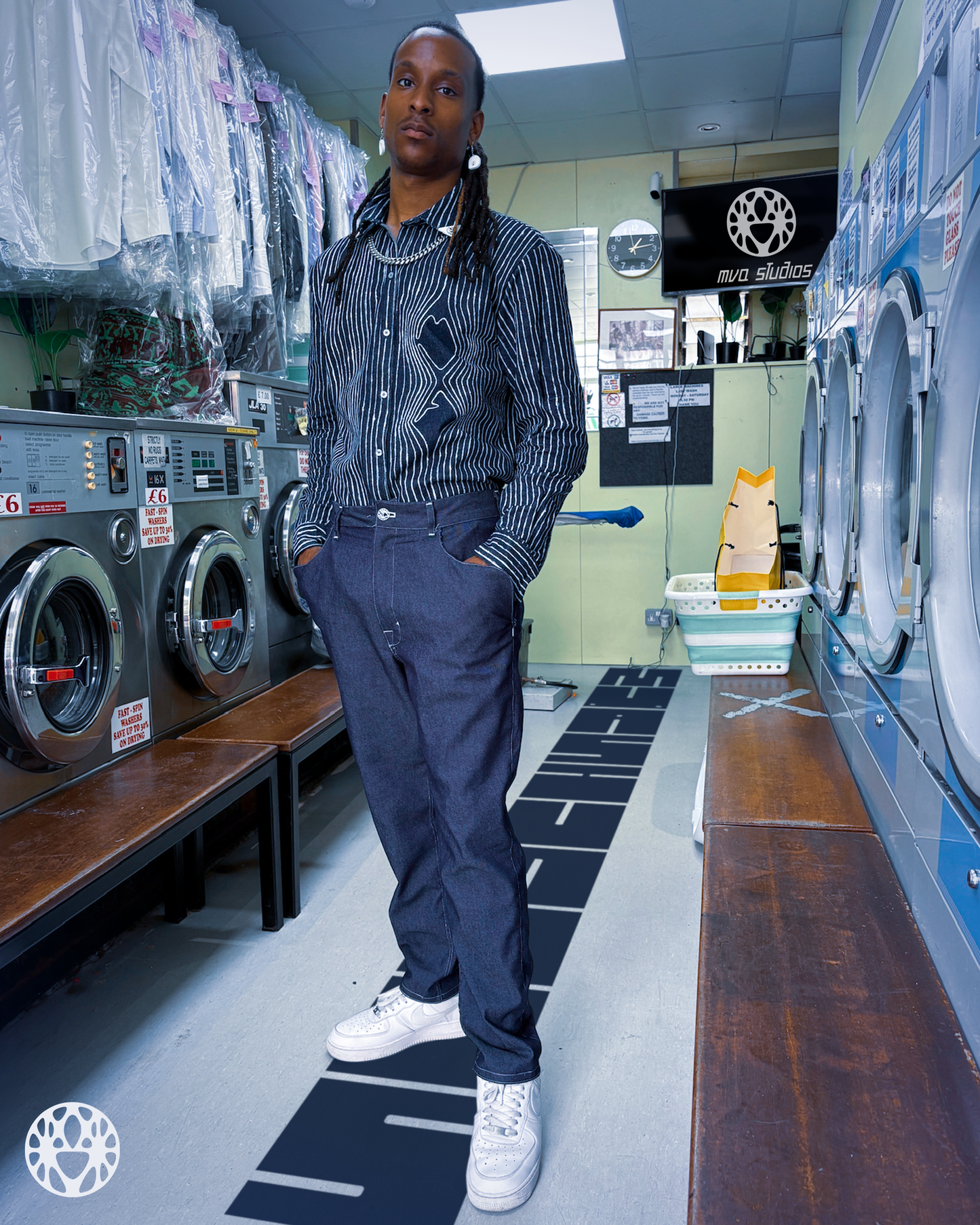 Pinstripe Denim Shirt